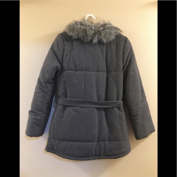 Amy Byer Girl's Grey Wool Blend Pea Coat - Picture 2 of 11